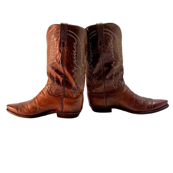 VTG Lucchese 1883 Crayton Cowboy Boots Mens 10 D Brwn Mad Dog Goat Leather N1547 main image 8
